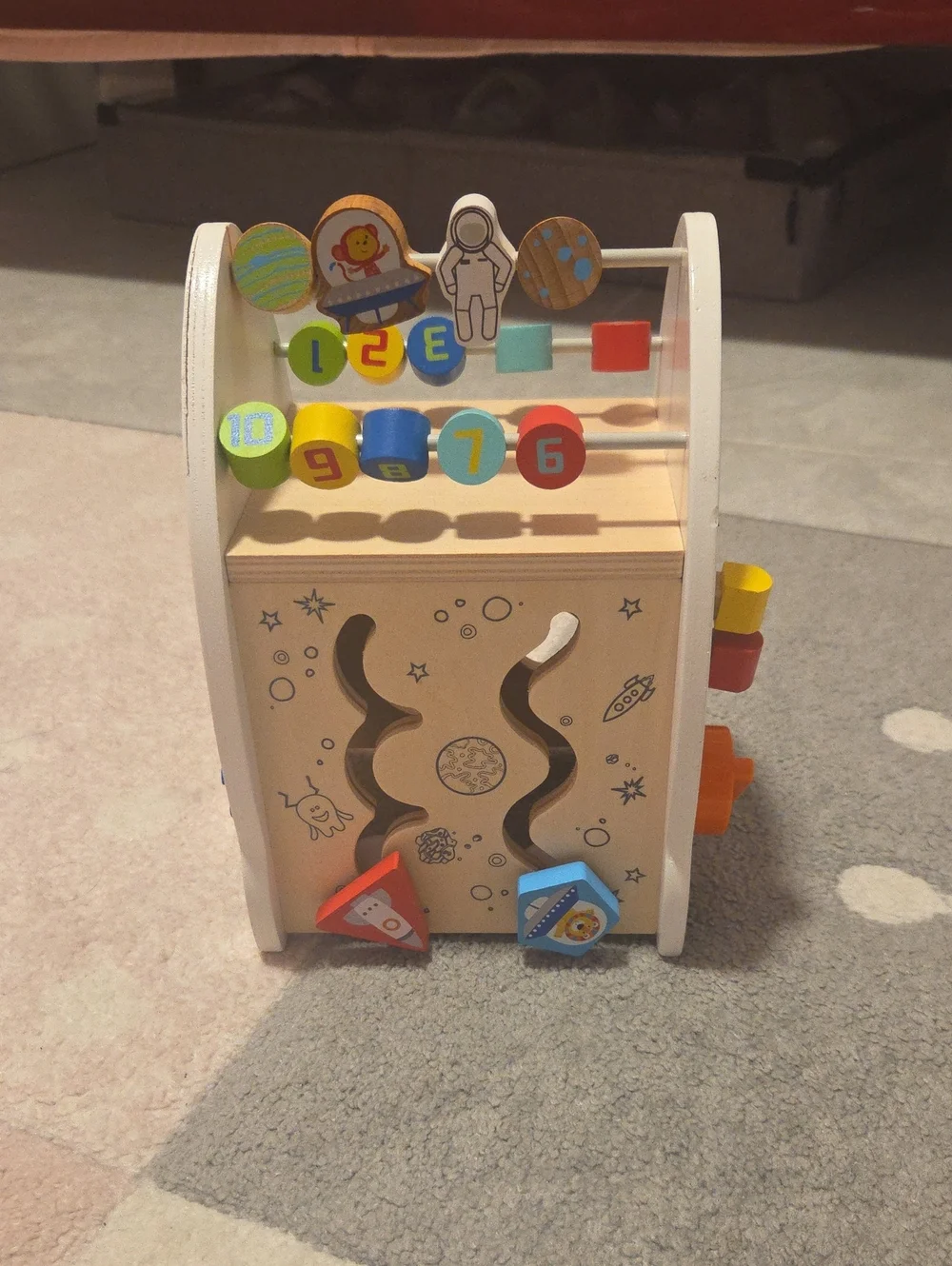 Imagimarium Wooden Space Activity Cube for Kids - Multicolor